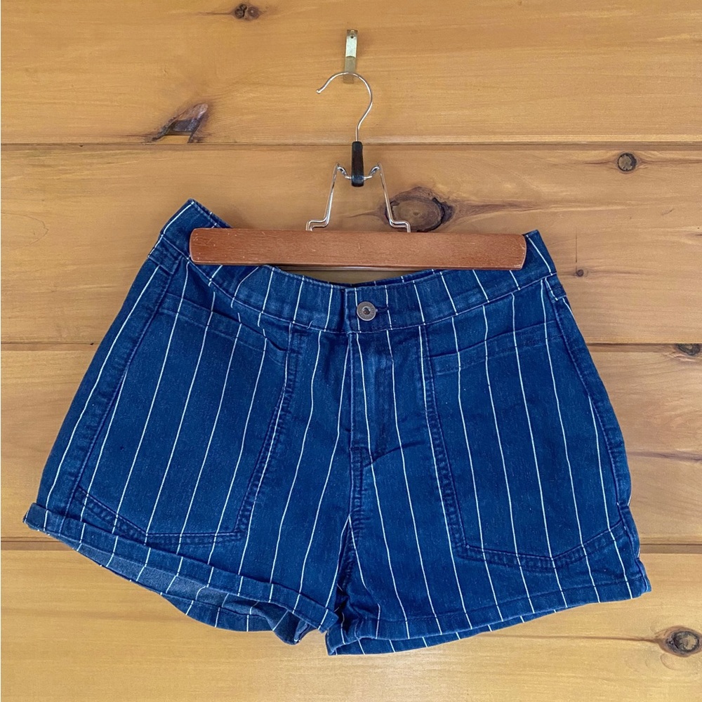 Navy striped shorts